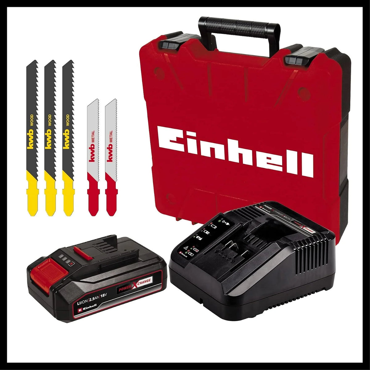 Einhell TC-JS 18 Li Piła Wyrzynarka, Czarny/Czerwony, 70 mm/10 mm/8 mm