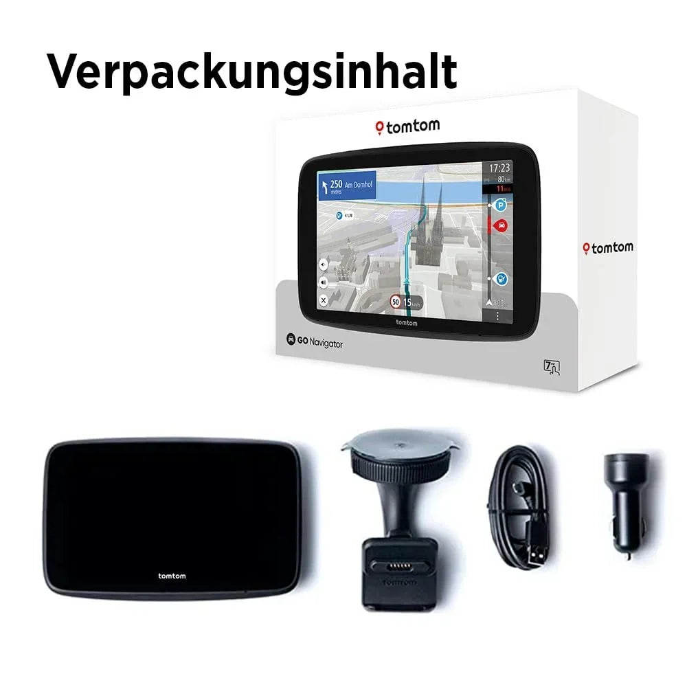 Navegador para coche TomTom GO Navigator, pantalla de 7 pulgadas, evitación de atascos, actualizaciones por Wi-Fi, servicio premium, soporte magnético