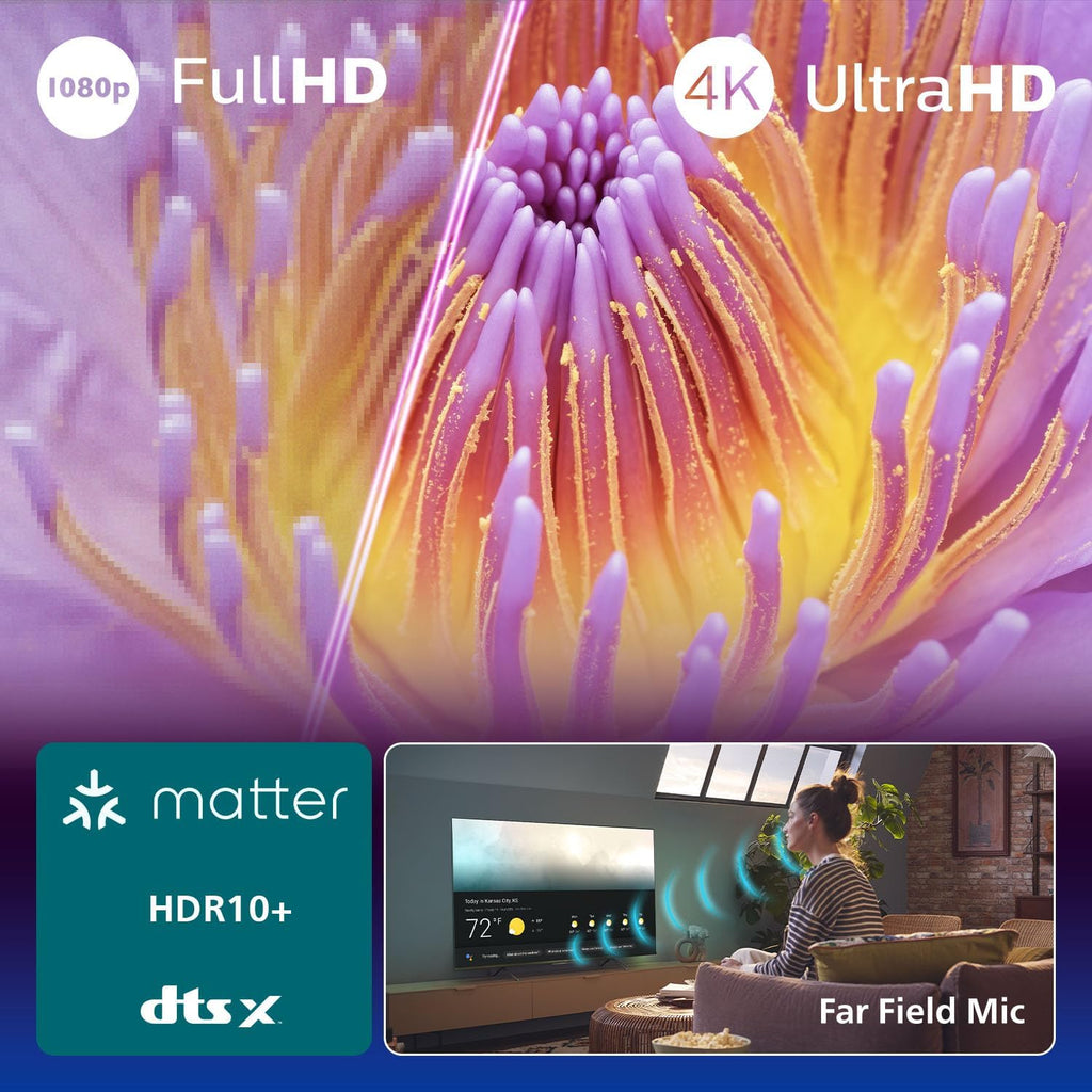 Philips 43PUS7200 Smart TV LED 4K - Pantalla de 43 pulgadas con plataforma Pixel Precise Ultra HD, Titan OS y sonido Dolby Atmos - Compatible con Alexa y el Asistente de Google