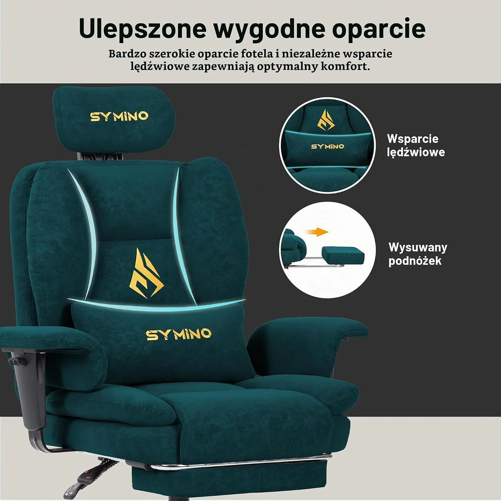 Symino Ergonomiczny Fotel Gamingowy i Krzesło Biurowe/zielony