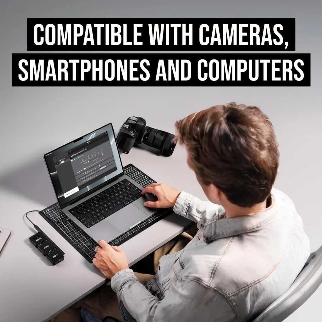 Micrófono inalámbrico Wireless GO de 3.ª generación con grabación en coma flotante de 32 bits, transmisión de 2,4 GHz, conexión USB-C y accesorios de centro de carga