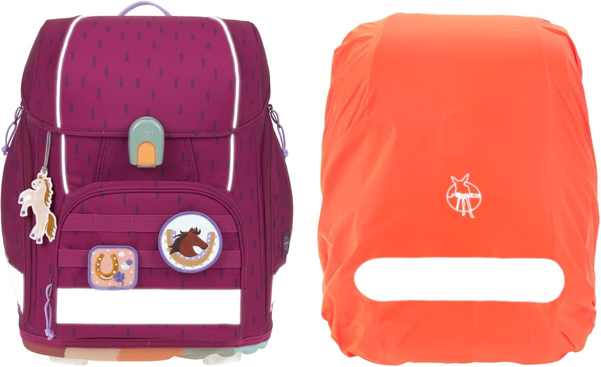 LÄSSIG Set de mochila escolar de 7 piezas para niños/School Set Boxy Unique Negro