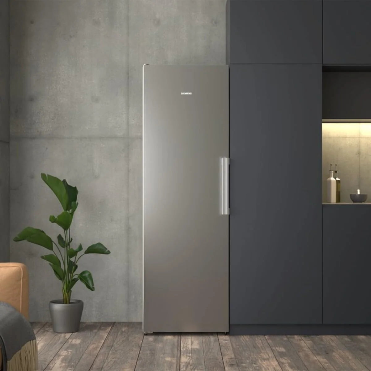 Siemens iQ300 lodówka wolnostojąca XXL 186,2 x 59,5 cm, KS36NVICG, chłodzenie 402 l, Total noFrost, hyperFresh 0°C, szuflady LED, oświetlenie LED, tylna ścianka, ochrona przed odciskami palców stal