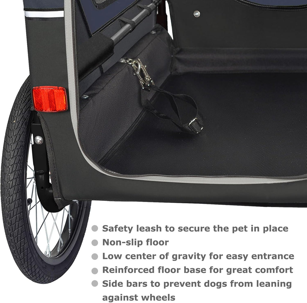 Doggyhut S-Line XL Remolque y cochecito para perros con suspensión 2 en 1, remolque de bicicleta para perros y jogger con suspensión hasta 45 kg