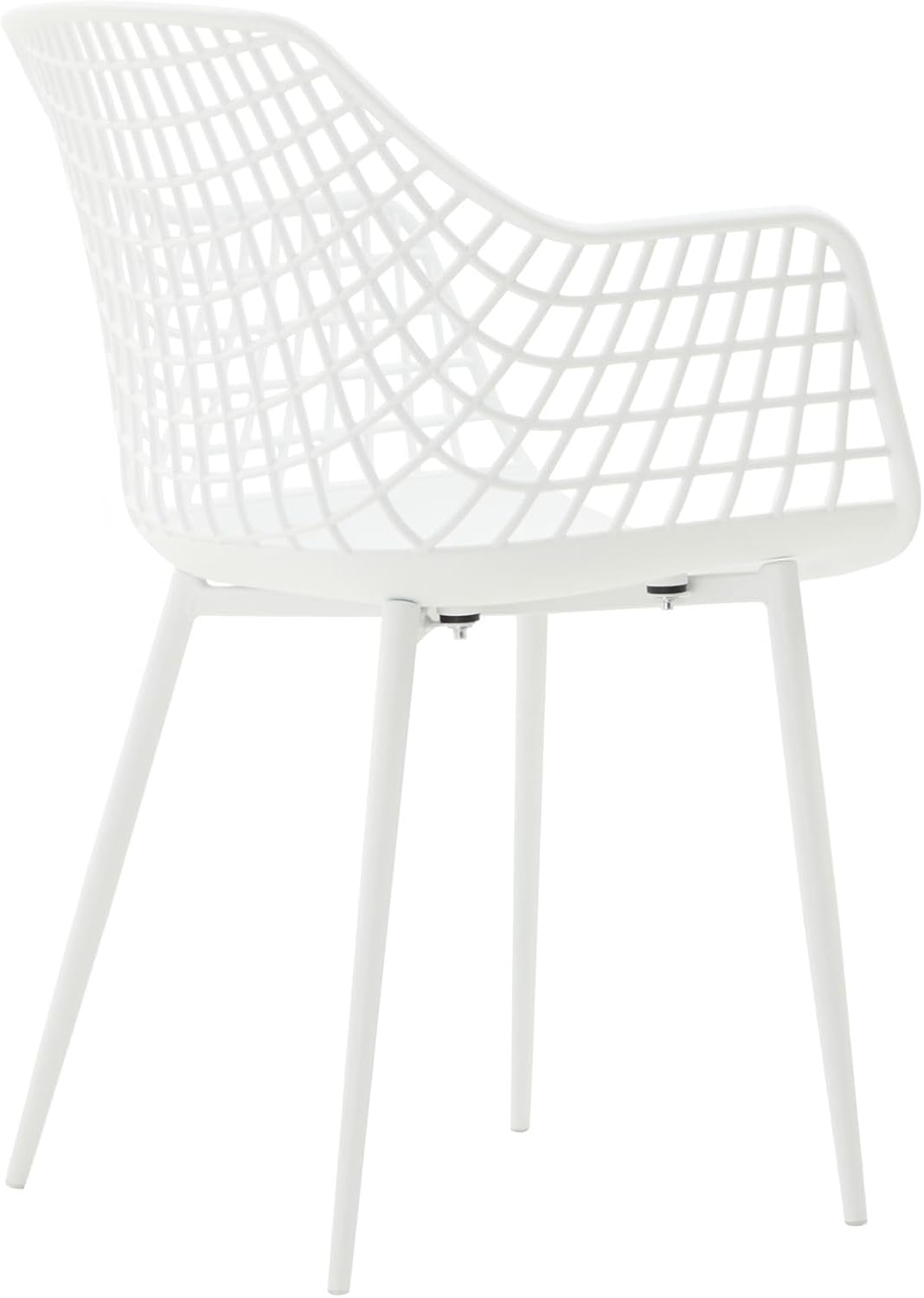 IDIMEX Sillas de jardín Lucia en set de 4, blanco - Silla de diseño de concha con reposabrazos de plástico, diseño retro adecuado para interiores y exteriores, de fácil cuidado y resistente a los rayos UV, sillas de comedor para 4 personas