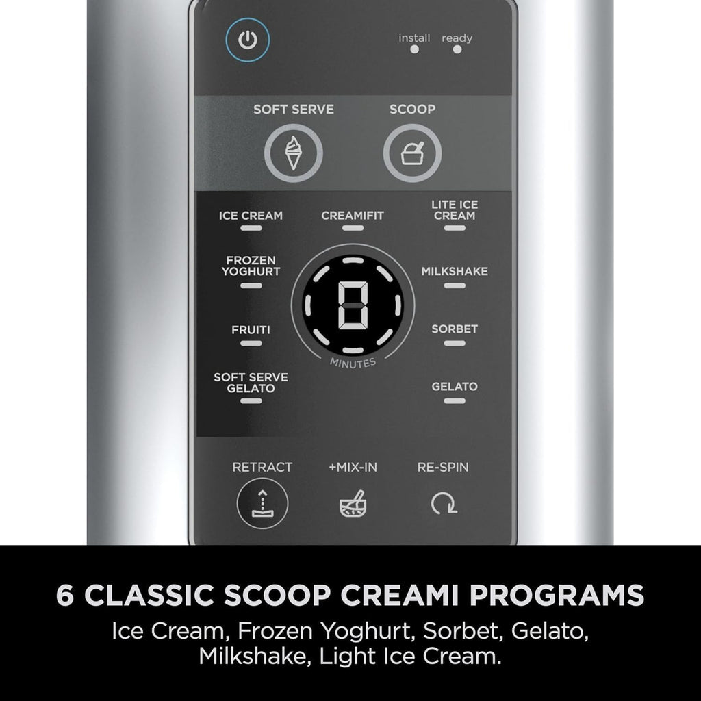 Ninja CREAMi Scoop and Swirl Heladera y máquina de helado suave con 2 recipientes, 13 funciones, prepara helado, helado suave, gelato, sorbete, batidos y más, opción de mezcla, Platinum Silver, NC701UK