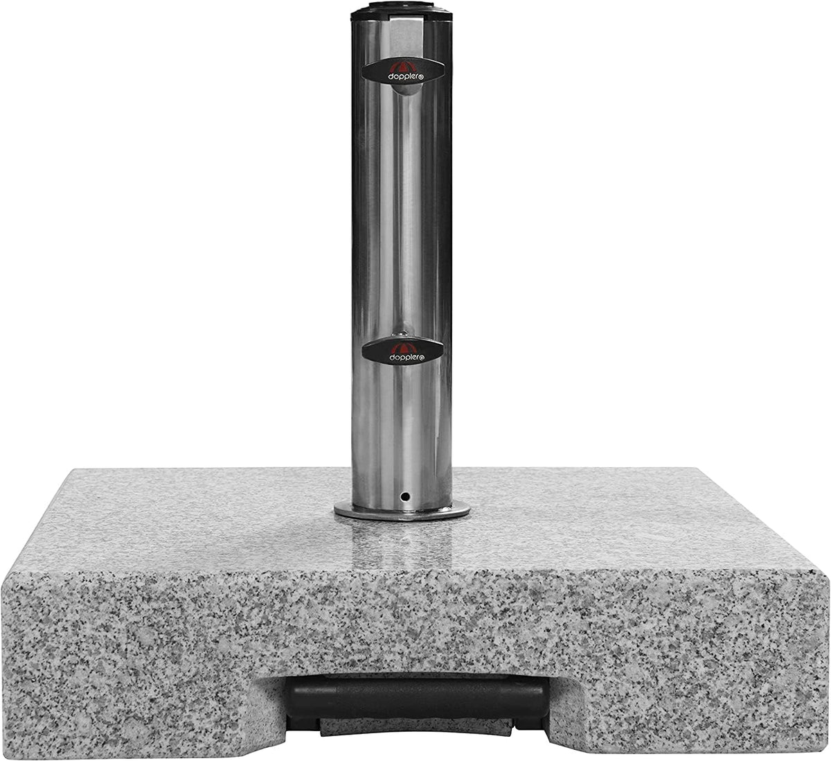 Base de granito con ruedas Doppler de 45 kg | Soporte para sombrillas con un diámetro máximo de 250 cm y un diámetro de tubo de 3,2-6,0 cm | Base para sombrilla con asa extensible