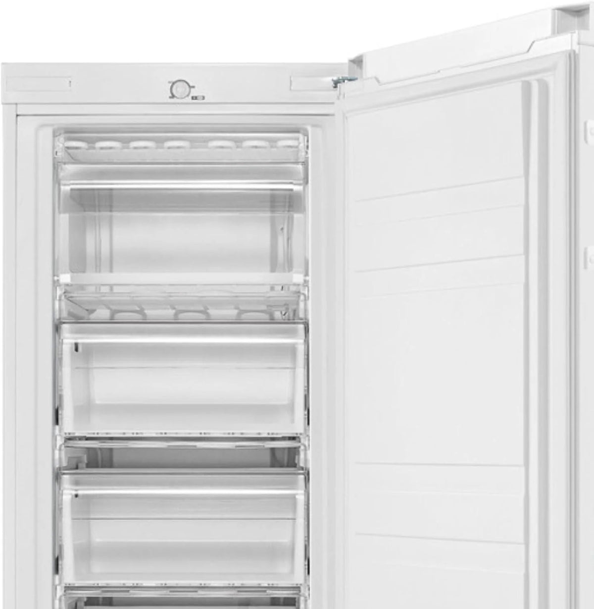 Edesa EZS-1412 WH zamrażarka statyczna wysokość 1,42 m zimna jednorodna regulacja mechaniczna temperatura 5 szuflad duża pojemność 160 l klamka dwustronna biała