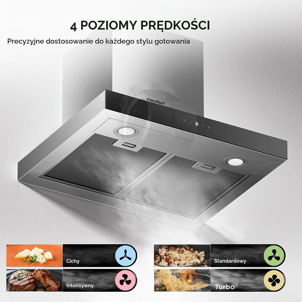 COMFEE ' okap kuchenny 60 cm obieg i wylot A+++ 650 m³/h CHW 7.6M77A3