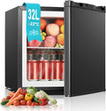 Minicongelador FOHERE 32L -22°C, pequeño, compacto, silencioso (43db), con puerta reversible, arcón congelador, ideal para oficina, camping y exteriores (negro) [Clase de eficiencia energética E]