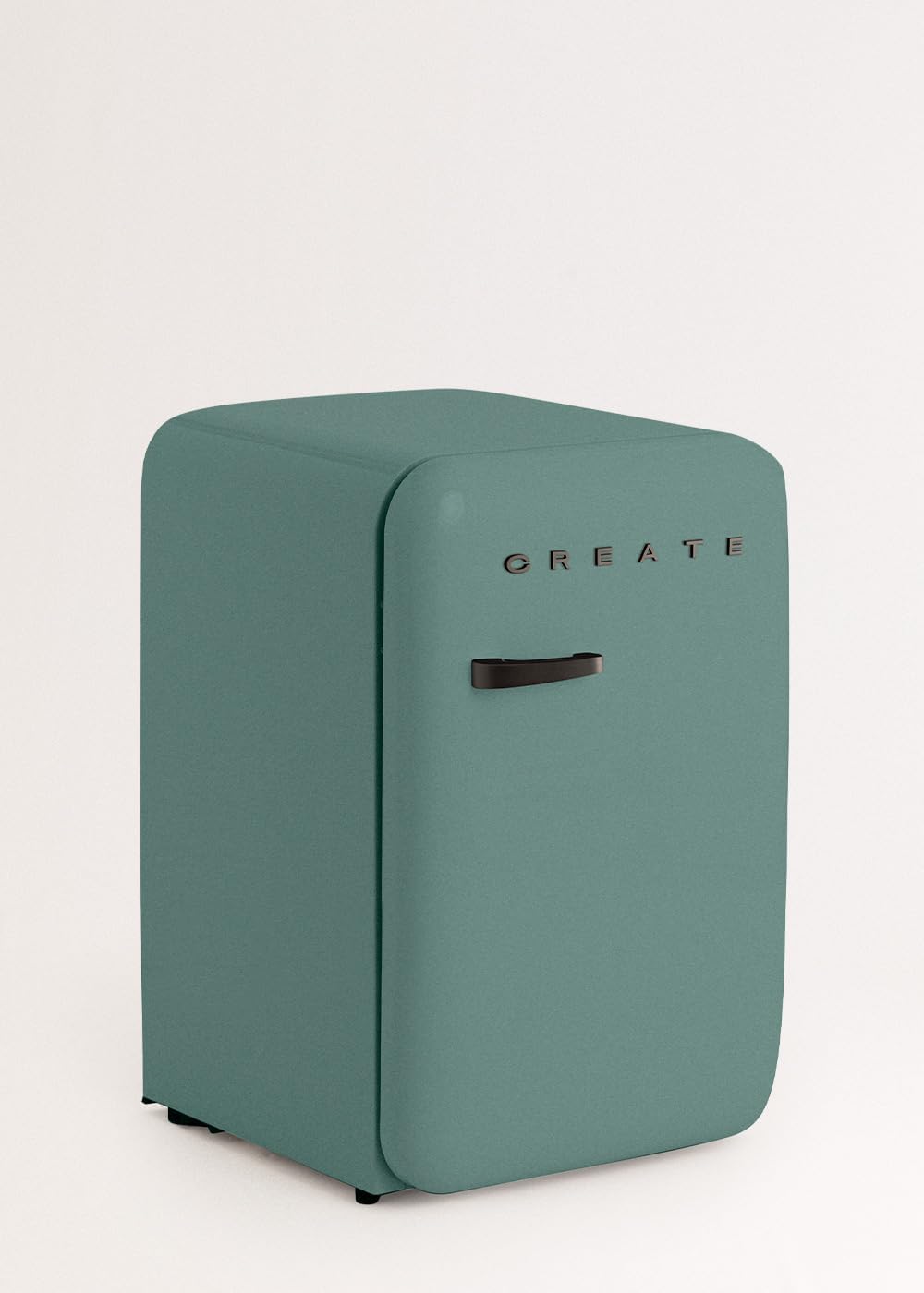 CREAR / FRIGORÍFICO RETRO 83,5 PLATA/Refrigerador verde salvia con tirador negro / 98W, bajo consumo, 2 estantes, regulador de temperatura, botellero, 56x54x84cm.