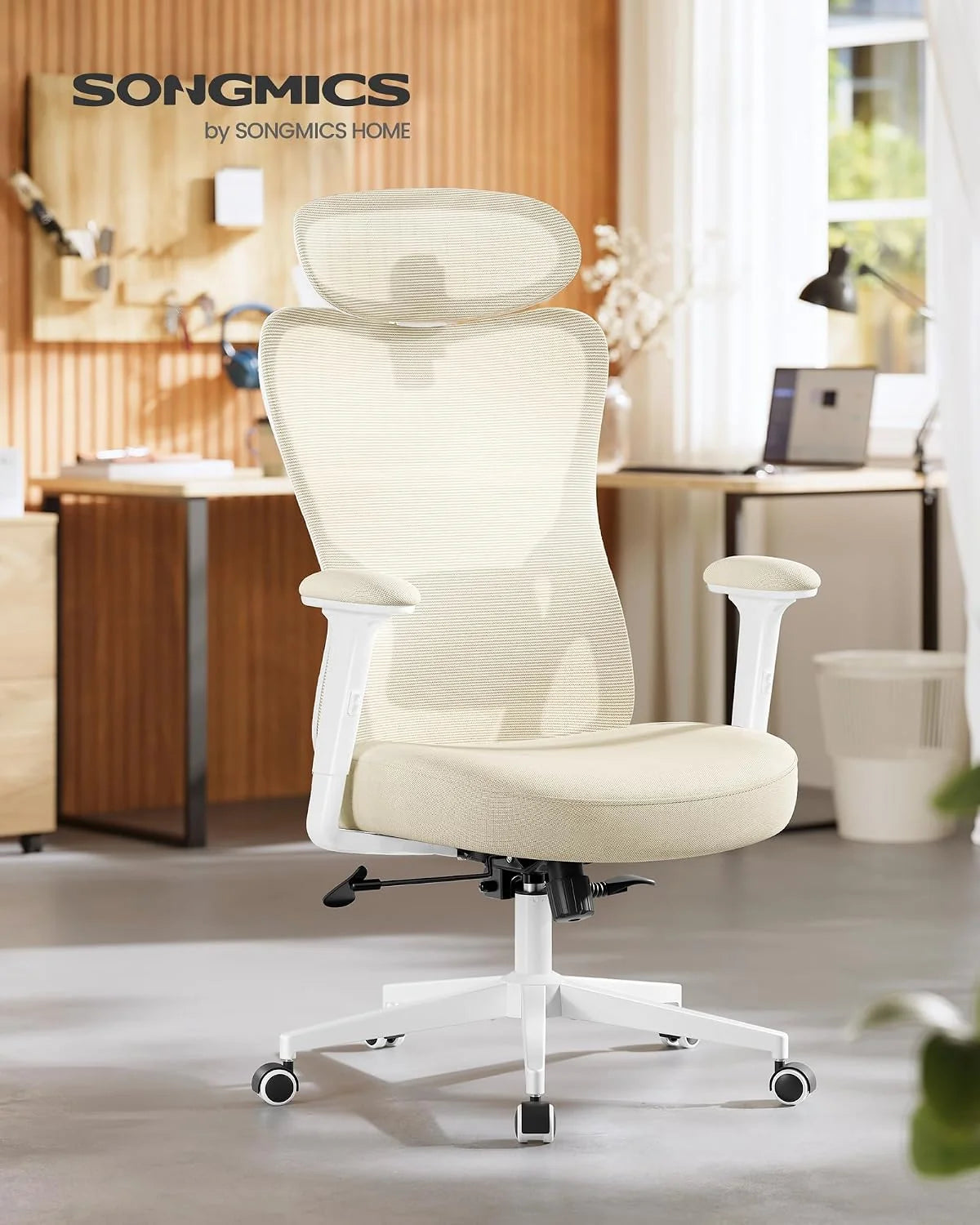 SONGMICS Ergonomiczny fotel biurowy, regulowana wysokość, udźwig do 150 kg