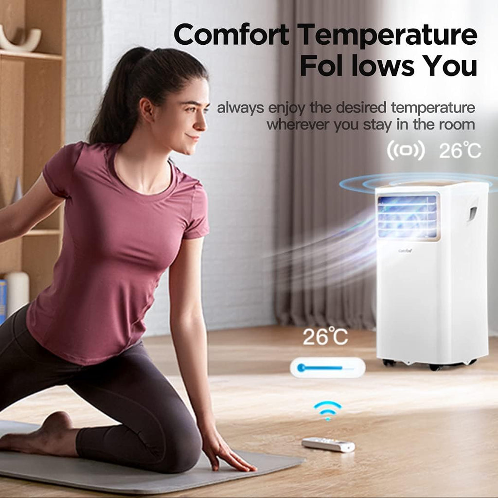 Aire acondicionado portátil Comfee MPPH-09CRN7, 9000 BTU 2,6kW, refrigeración, ventilación y deshumidificación, para habitaciones de hasta 88m³ (33㎡), aire acondicionado portátil con tubo de escape