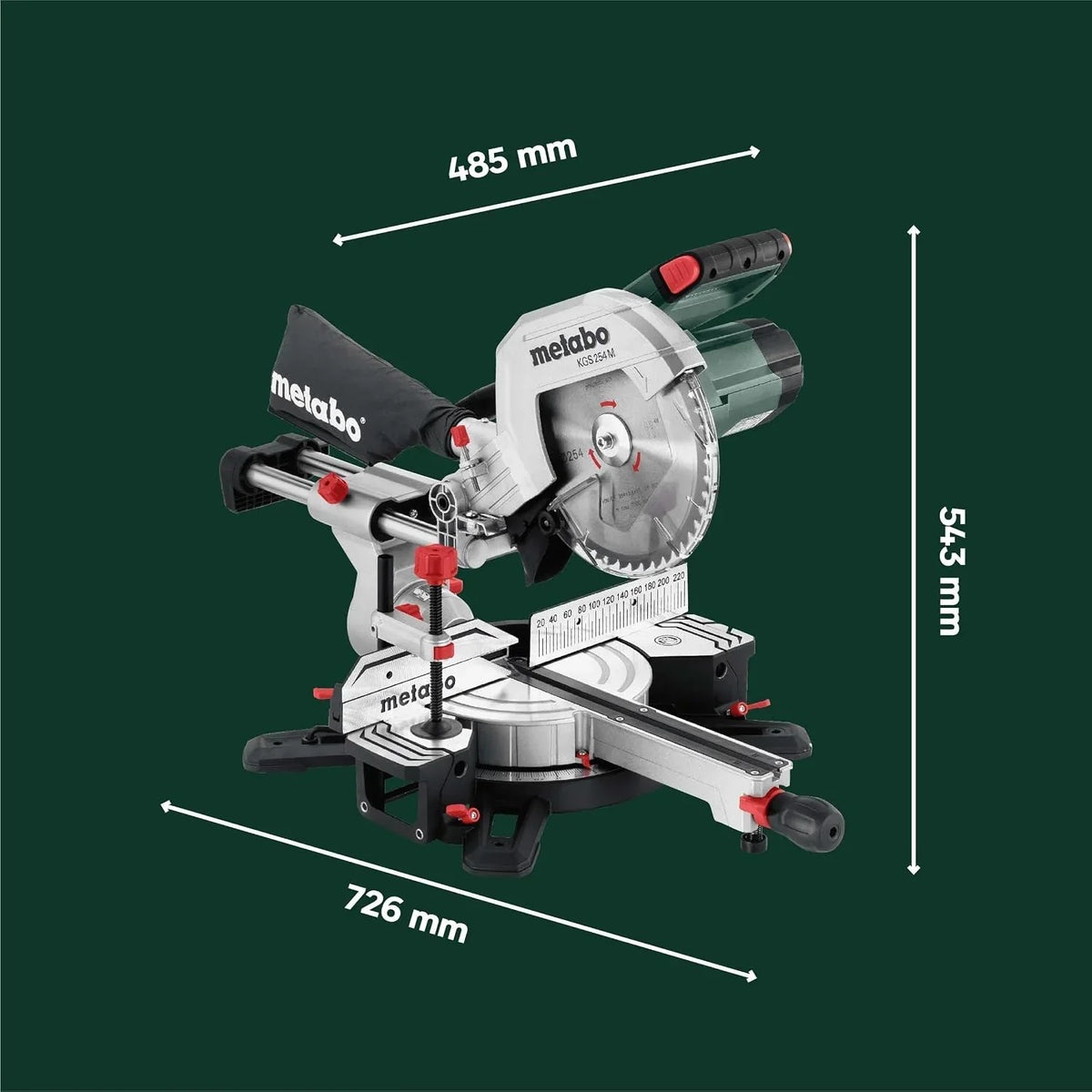 Sierra ingletadora telescópica KGS 254 M 613254000 disco de 254 mm función de tracción Precision Cut Line 1450 W 4500 rpm