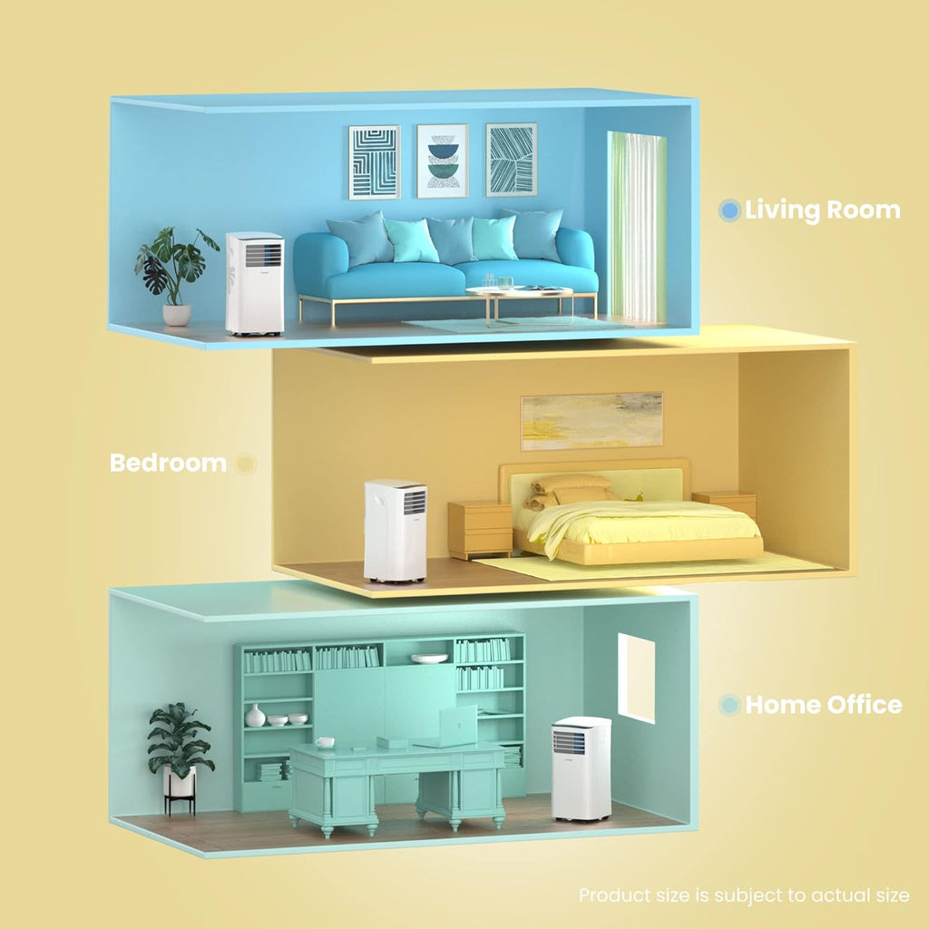 Aire acondicionado portátil Comfee MPPH-09CRN7, 9000 BTU 2,6kW, refrigeración, ventilación y deshumidificación, para habitaciones de hasta 88m³ (33㎡), aire acondicionado portátil con tubo de escape