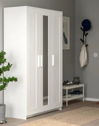 Armario IKEA BRIMNES de 3 puertas, blanco, 117x190 cm