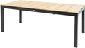 Mesa de jardín extensible Barleta de di volio 200–300 cm de aluminio con efecto madera, mesa resistente a la intemperie para jardín y terraza (beige)