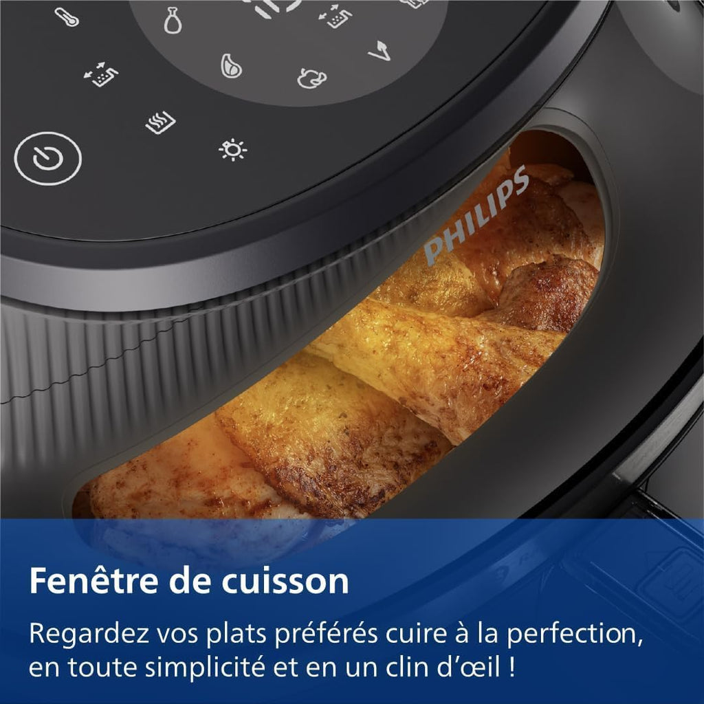 Philips Airfryer Serie 3000 - Freidora de aire 6,2 L, 16 en 1, ventana de cocción, tecnología RapidAir, hasta un 90 % menos de grasa, aplicación HomeID, color negro (NA330/00)