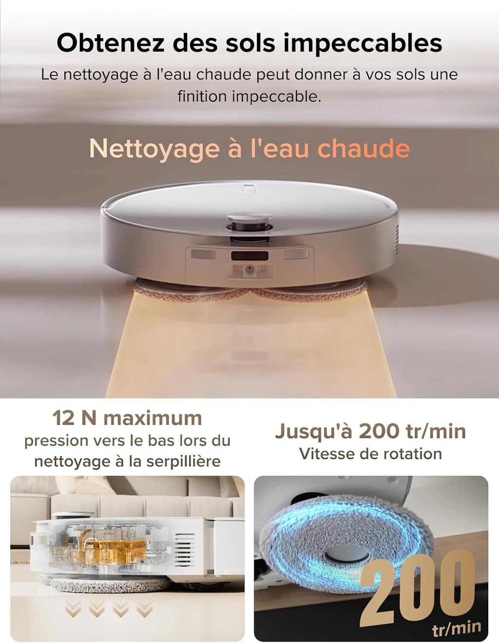 Roborock Qrevo CurvX Robot Aspirador y Fregasuelos 22 000 Pa, Cepillo y Mopa FlexiArm, Anti-enredos, Chasis AdaptiLift, Estación Multifuncional 3.0 Thermo+, Control por Voz, 7,98 cm de altura