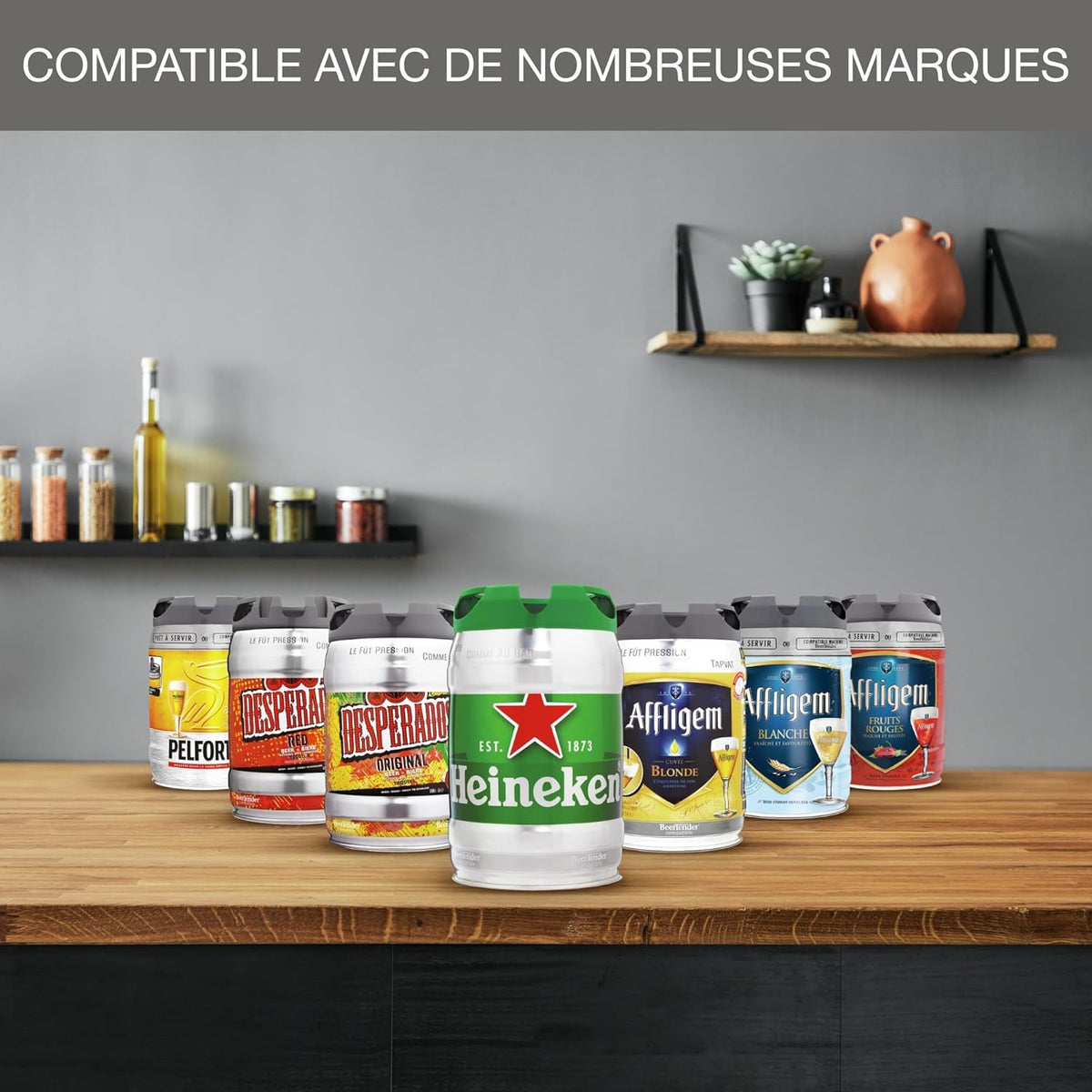 Krups Beertender Tirador de Cerveza, Barriles de 5 L, Marcas del grupo Heineken, Indicador luminoso, Temperatura y espuma perfectas, Cerveza fresca, Fácil instalación, Compacto negro VB450E10