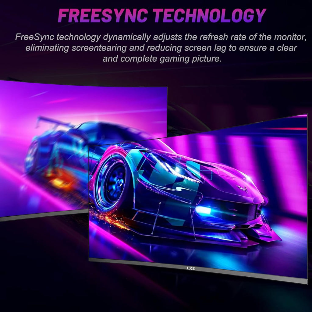 LXZ Monitor Gamer 27 pulgadas curvo 180Hz - Monitor gaming FHD 1920x1080, 1800R, panel VA - Compatible con G-Sync y FreeSync Premium, altavoces integrados, HDR, VESA 100x100 - Negro