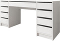 Mirjan24 Escritorio Ada Bis, 9 cajones, escritorio para estudiantes, mesa de ordenador, An:Al:Pr 154x76x55 cm, escritorio infantil, mesa de trabajo, mesa de PC, habitación juvenil, habitación infantil (blanco)