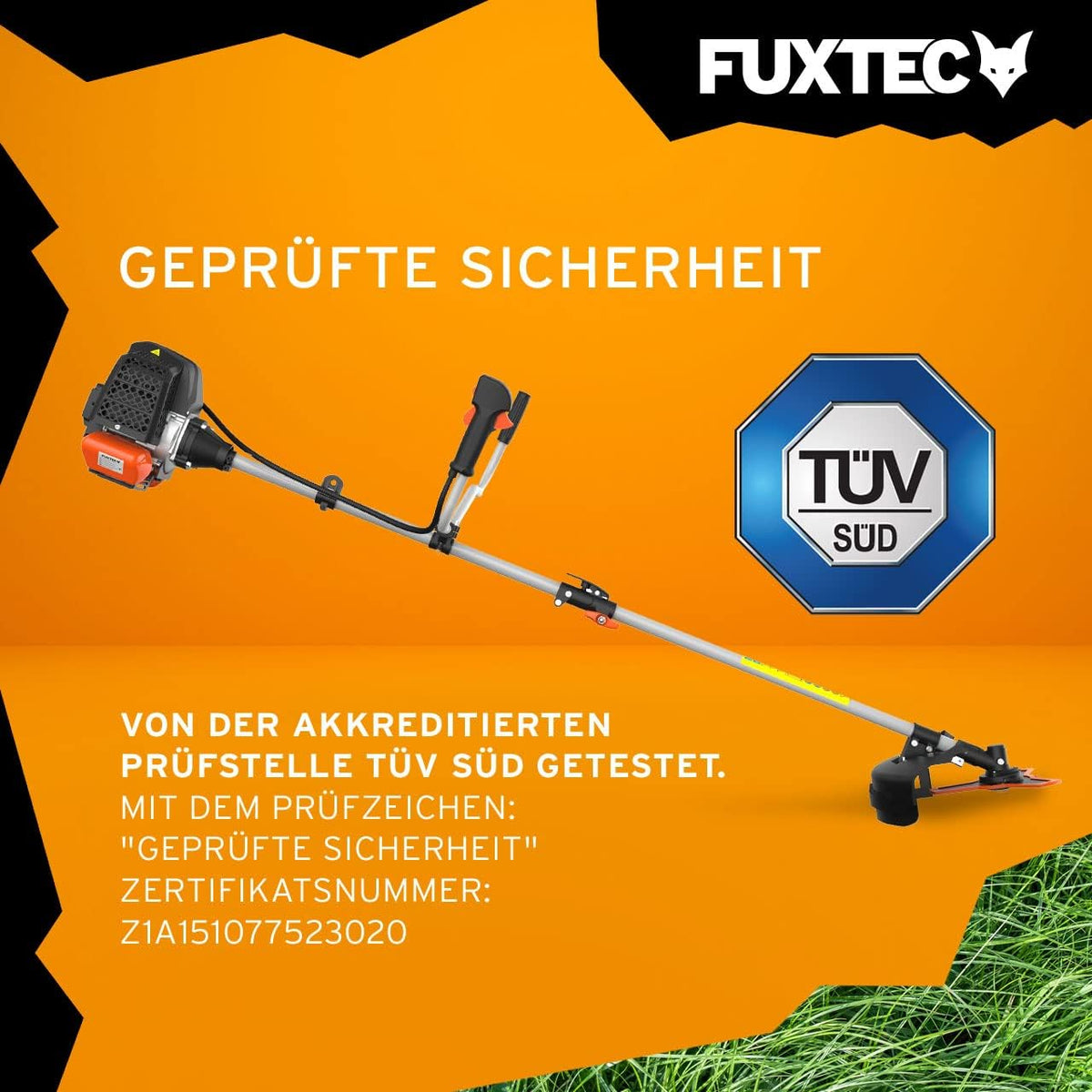 FUXTEC Benzin Motorsense FX-MS152 mit 52 cc, 2in1 Multitool , Profi-Tragegurt und 3 PS Leistung Trimmer Rasentrimmer Freischneider fs Faden 2-Takt, getestet in der Oberklasse mit Note 1,4 Easy Starter