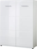 Zapatero Germania 3524-84 GW-Adana, con frentes de alto brillo, en blanco, 90 x 120 x 36 cm (ancho x alto x profundo)