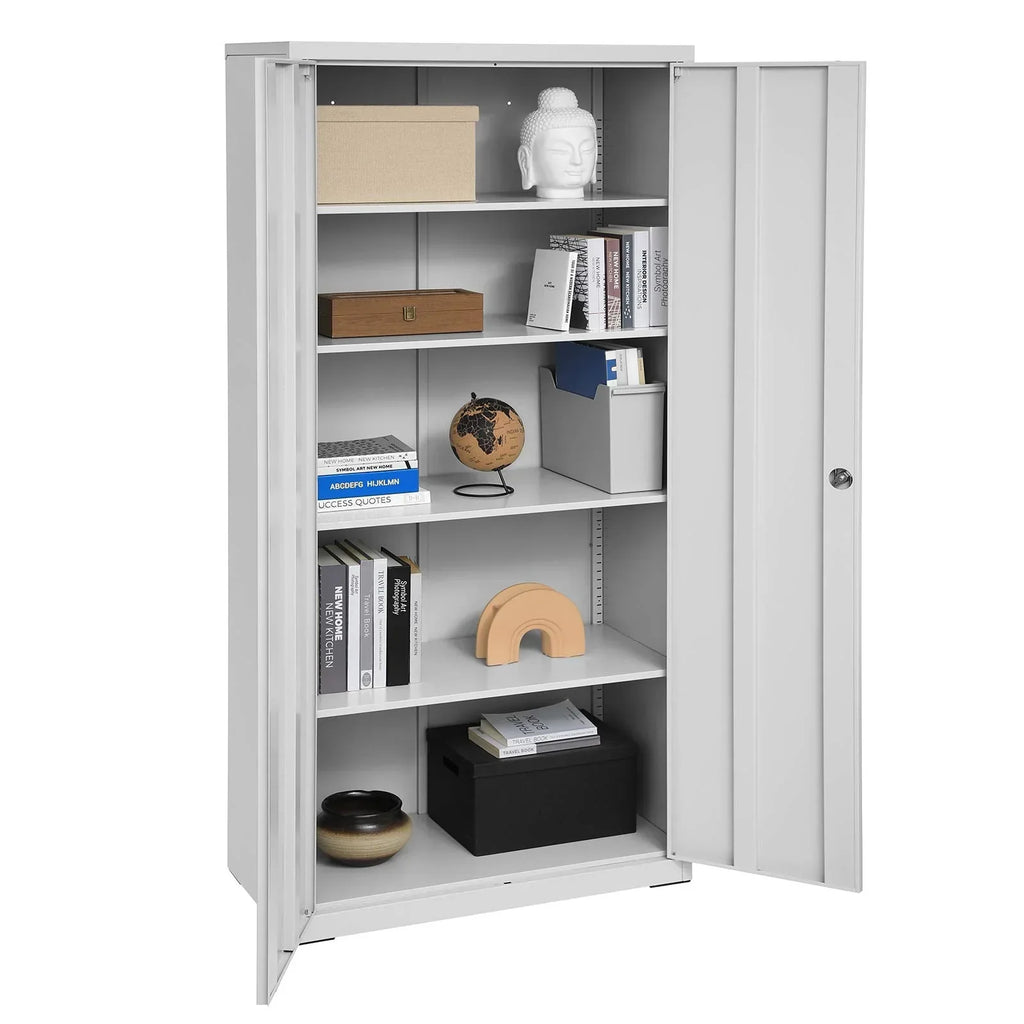 Armario archivador SONGMICS con puertas dobles y cerradura, 5 niveles y estantes ajustables, 80 x 40 x 180 cm