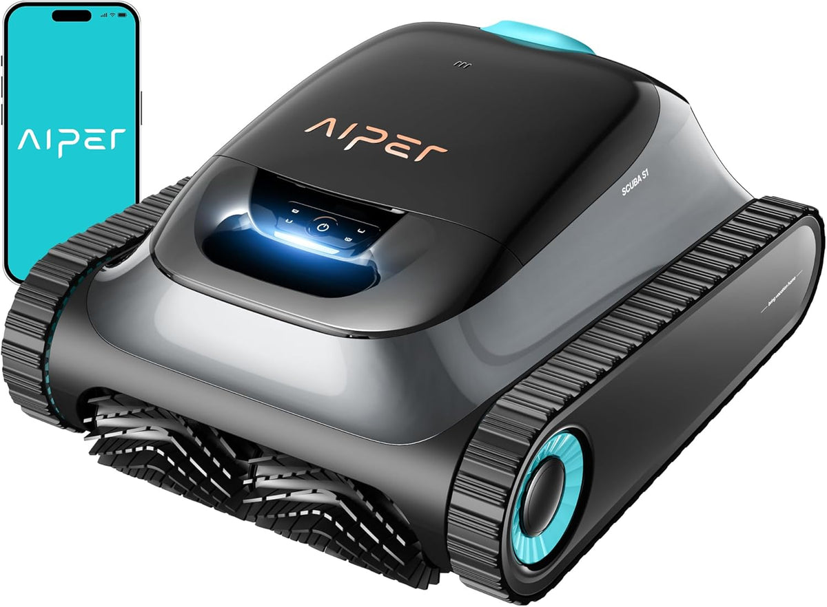 Aiper Scuba S1 (Versión 2025) Robot limpiafondos para paredes y línea de flotación, aspirador de piscina con 180 min de autonomía, filtración ultrafina, navegación inteligente y control por app