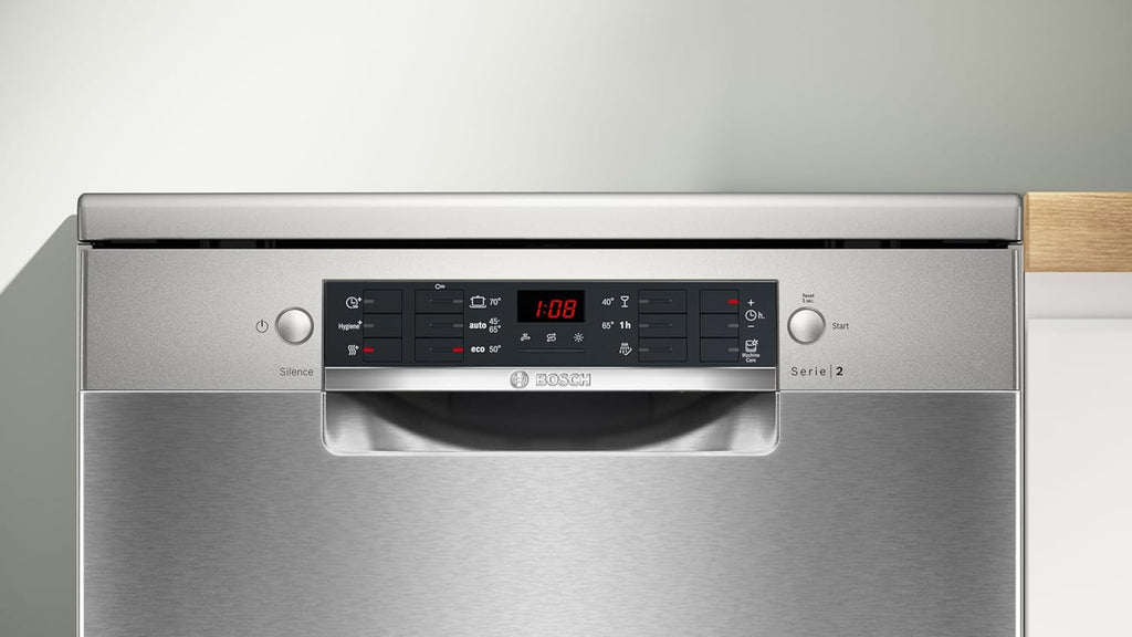 Bosch SMS26AI01F, Serie 2, Lavavajillas 60 cm, Libre instalación, Acero inoxidable