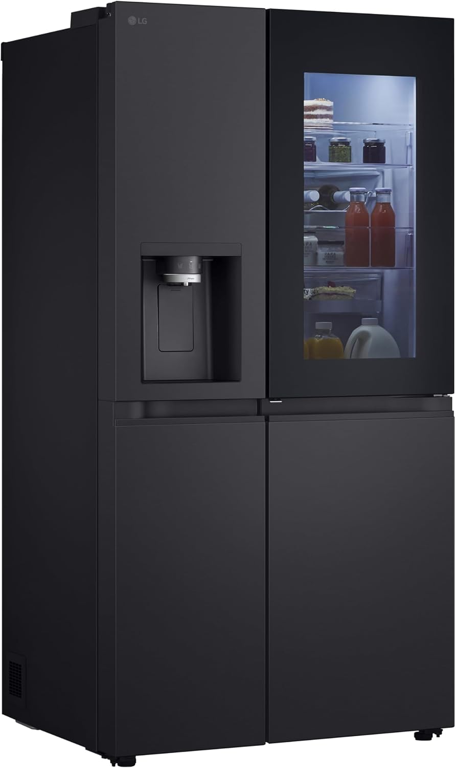 Frigorífico Side by Side LG GSGV81PYLL, Clase E, 635 L, Instaview, frigorífico con congelador, dispensador de hielo, hielo picado y agua, Total NoFrost, compresor Smart Inverter, Wi-Fi