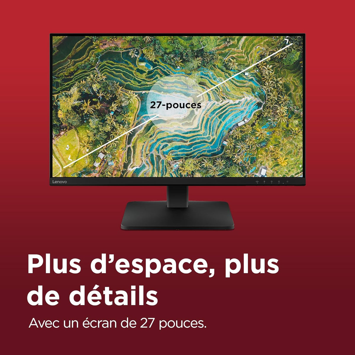 Lenovo L27qe - Monitor QHD de 27'' (IPS, 100 Hz, 4 ms, HDMI+DP, cable HDMI) - Negro