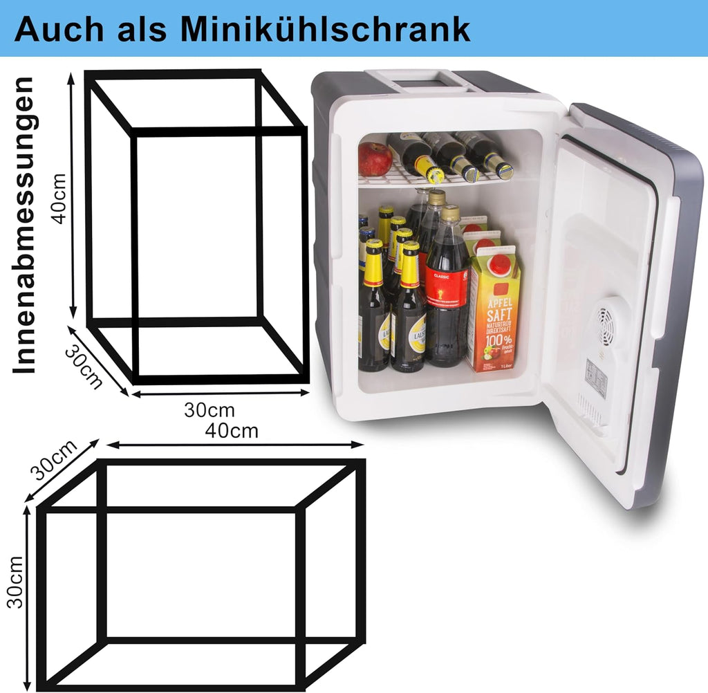 Nevera portátil eléctrica de 45 litros, 12V 230V, FUNCIÓN FRÍO y CALOR, nevera termoeléctrica con ruedas para coche y camión, mininevera, caja térmica para coche, barco, camping, silenciosa, modo ECO
