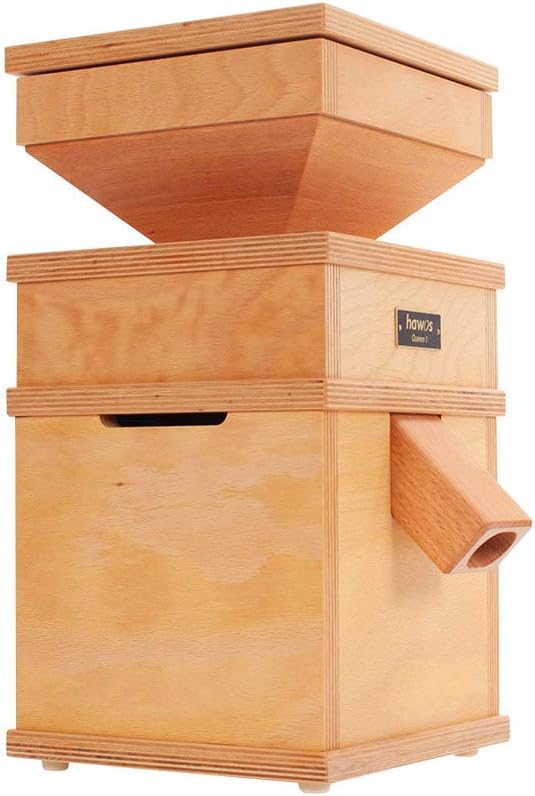 Molino de grano eléctrico hawos Queen 1 de madera de haya multiplex con 360 W de potencia de la empresa hawos Kornmühlen GmbH