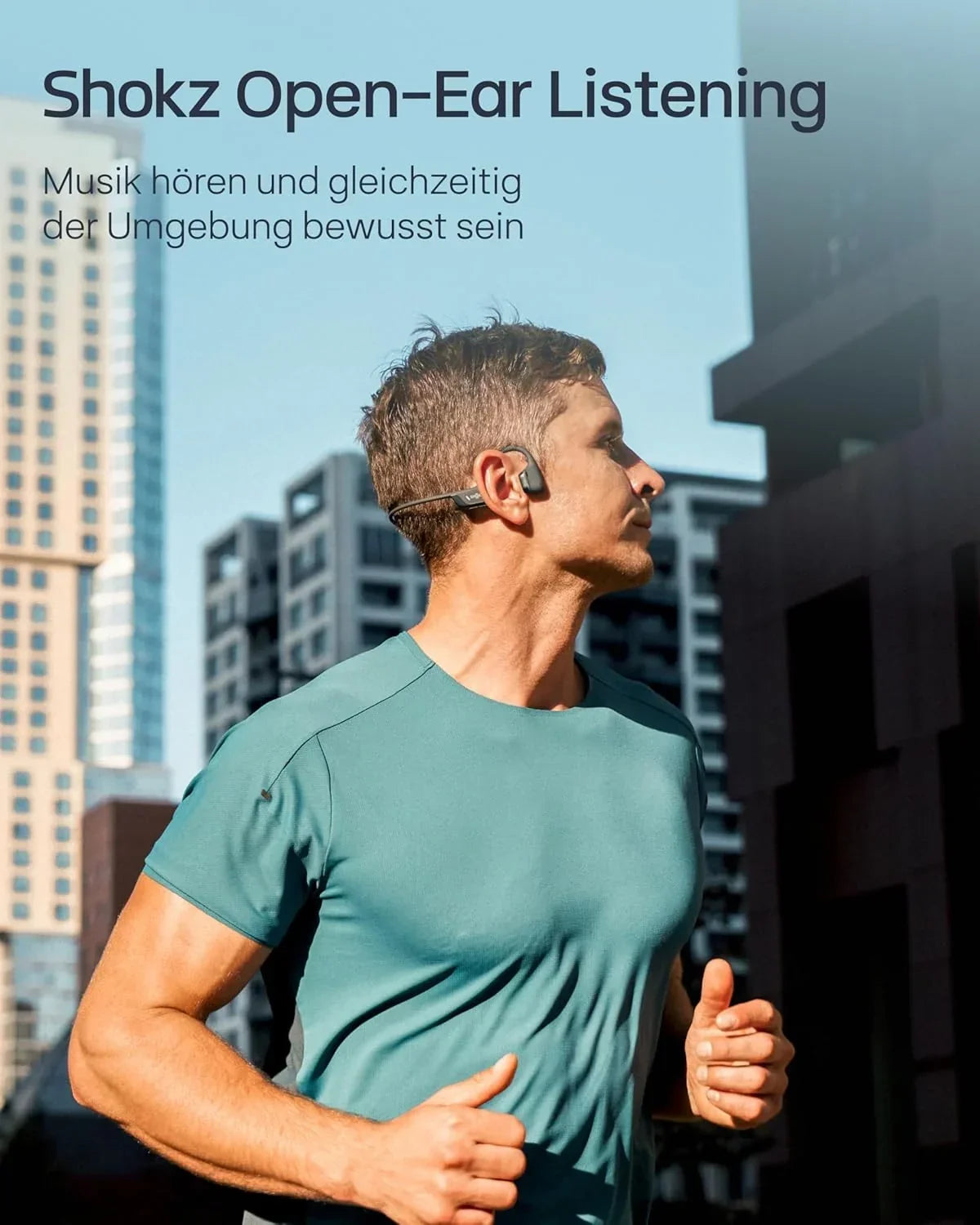 Auriculares de conducción ósea Open-Ear S820 Bluetooth 5.3 deportivos IP55, 12 h de reproducción, carga rápida USB-C, micrófono