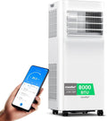 COMFEE Pingüino Aire Acondicionado Portátil 3 en 1 | 8000 BTU/2000 Frigorías con App + Mando a Distancia | Climatizador y Deshumidificador | Bajo Consumo | Función Follow Me | Incluye kit de ventana