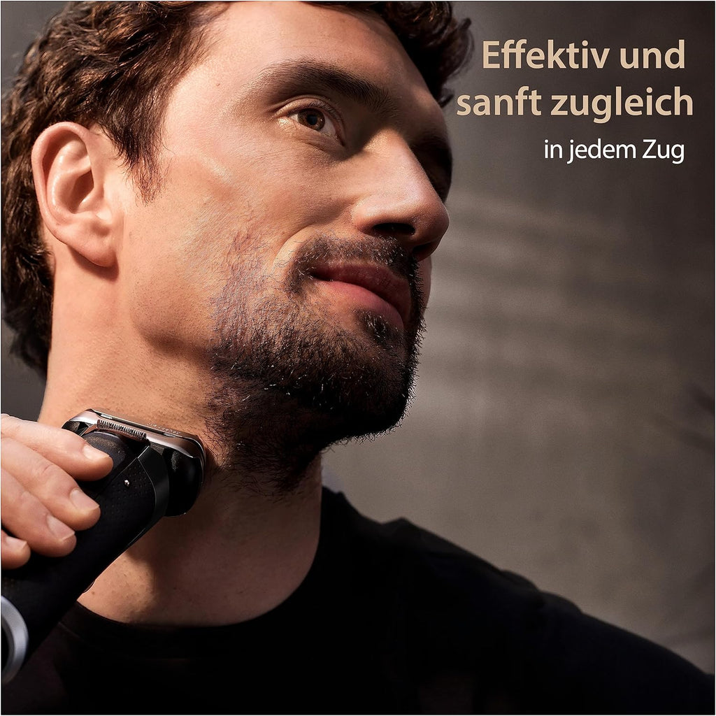 Afeitadora eléctrica para hombre Braun Series 9 Pro+, afeitadora con 5 elementos de corte, recortadora ProTrimmer, base de carga, 60 min de batería, Wet&Dry, fabricada en Alemania, 9510s, negro