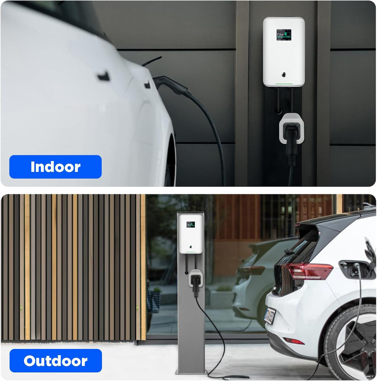 Estación de carga para VE Morec de 7,68 kW, monofásica, 32 A, con toma de cable y cable de alimentación de 1 m a la caja de distribución, cargador rápido para vehículos eléctricos
