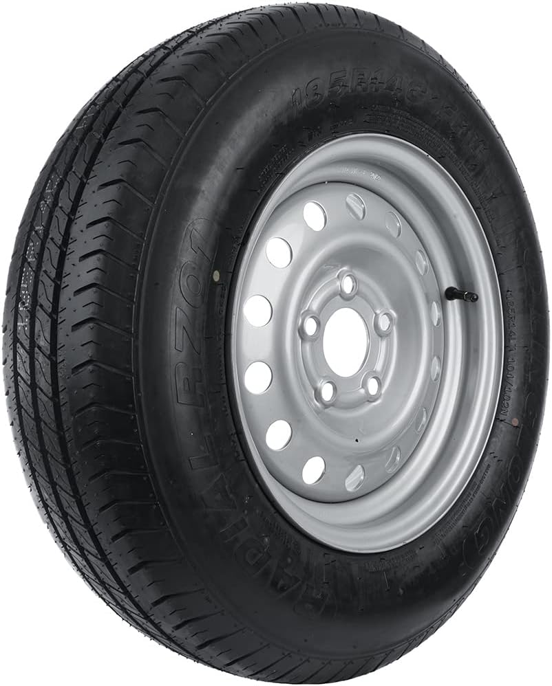 UNITRAILER Rueda reforzada completa para remolque 185 R14 C 104/102 N - Llanta 5,5Jx14 con distancia entre tornillos 5x112 - 14 pulgadas para remolques utilitarios y caravanas