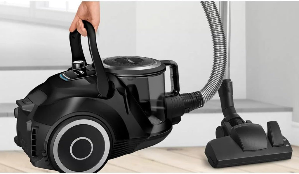 Aspiradora sin bolsa Bosch Serie 6 BGC41X36, aspiradora de trineo, ideal para alérgicos, filtro higiénico, boquilla para parqué, alfombras y baldosas, gran potencia de succión, silenciosa, 700 W, azul