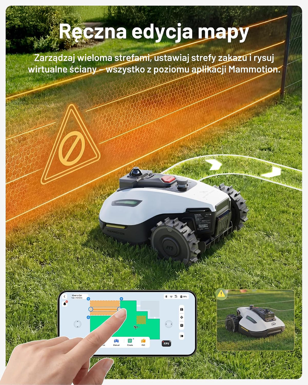 MAMMOTION YUKA mini 2 800 LiDAR robot koszący bez przewodu