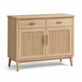Aparador de madera de roble con 2 cajones y 2 puertas