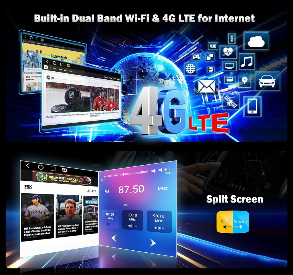 Autoradio Erisin Qualcomm 8 núcleos 8GB+128GB Android 14 Universal 2Din GPS 7 pulgadas estéreo pantalla táctil Bluetooth 5.1 inalámbrico CarPlay Android Auto DAB+ AM FM Radio IPS RDS DSP WiFi 4G TPMS OBD TNT