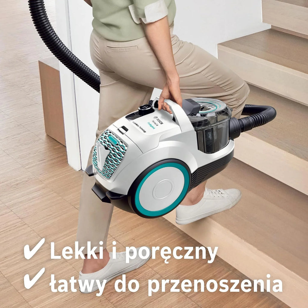 Bosch Serie 4 ProHygienic Odkurzacz 550 W, BGC21HYG1, biało-turkusowy
