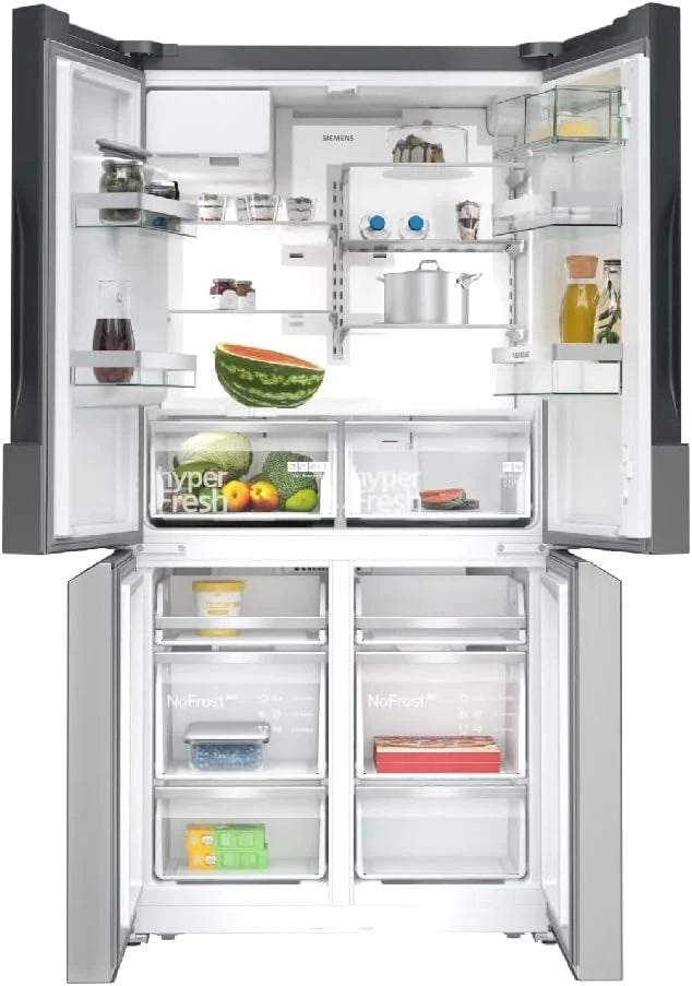 SIEMENS KF96DPPEA iQ700 lodówko-zamrażarka, 183 x 90,5 cm, chłodzenie 574 l i zamrażanie 199 l, noFrost, hyperFresh 0 stopni, światło LED, podświetlana tylna ścianka z multiAirflow