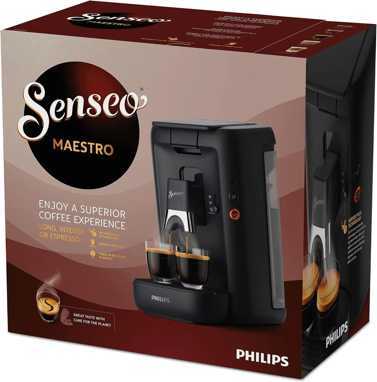 Philips Domestic Appliances CSA260/60 Senseo Maestro ekspres do kawy z funkcją pamięci o pojemności 1,2 litra, Czarny