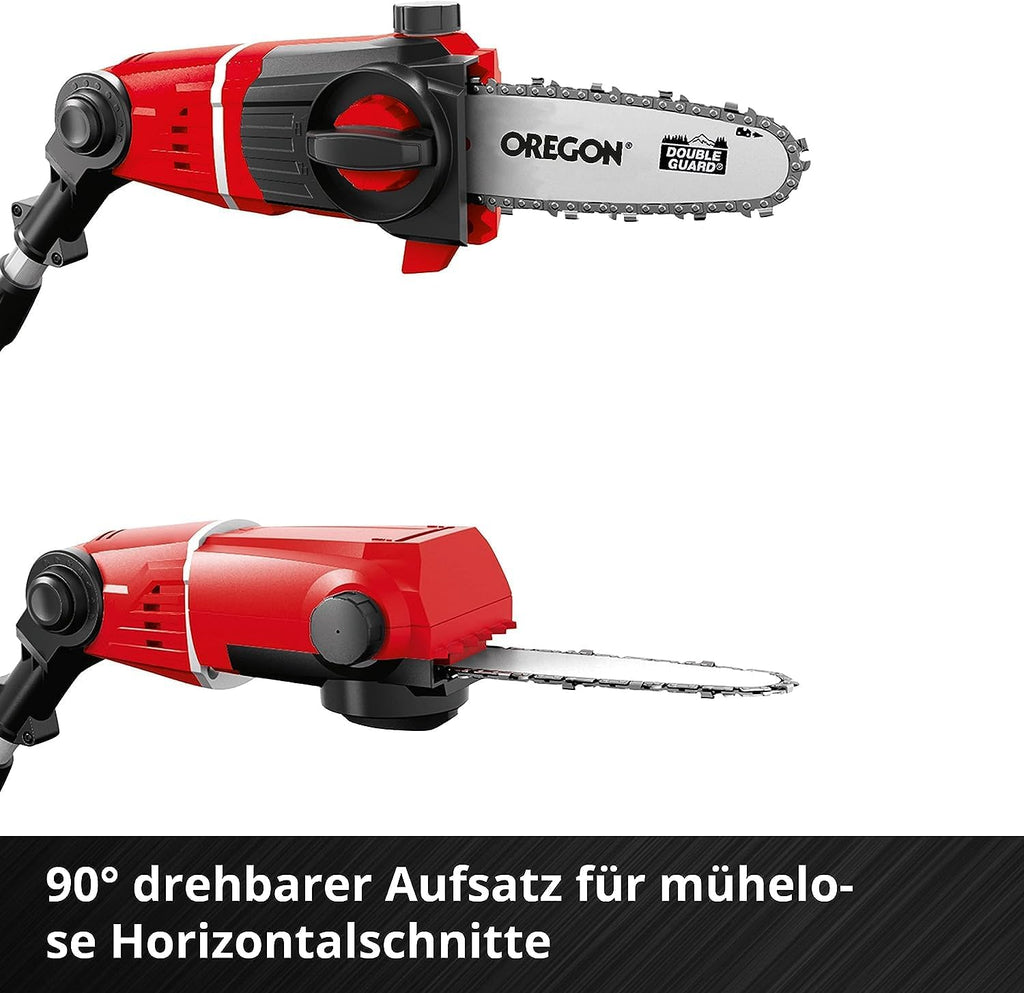 Herramienta multifunción inalámbrica Einhell GE-HC 18 Li T-Solo (2 en 1 cortasetos y motosierra, espada Oregon, sin batería ni cargador)