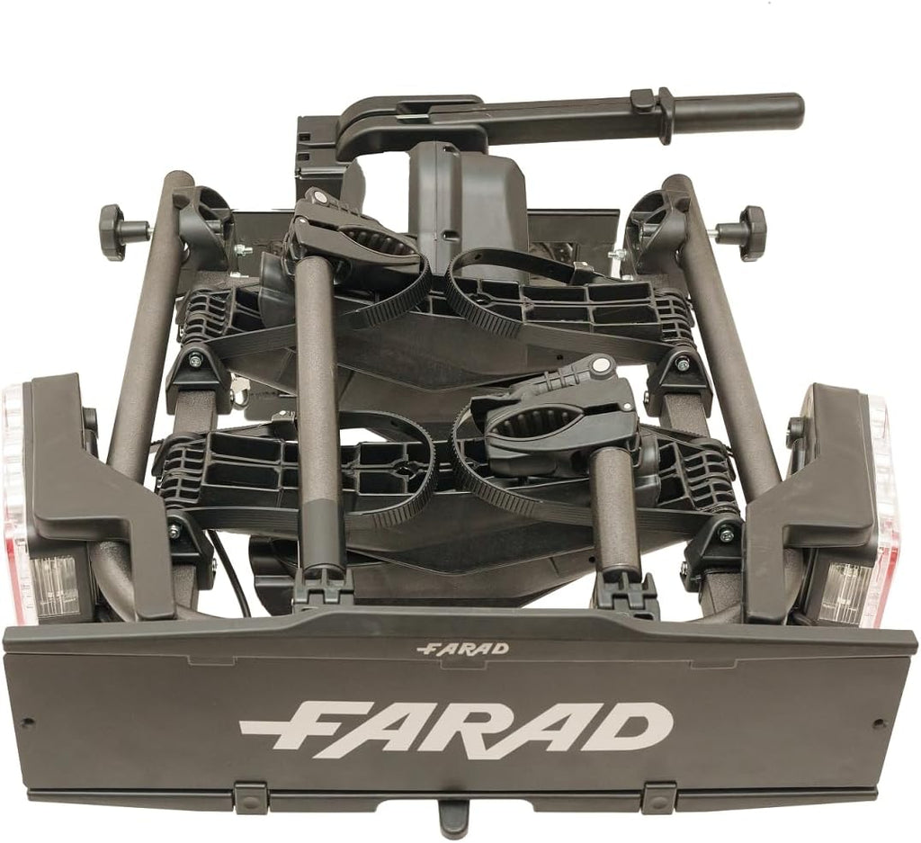 Portabicicletas Farad Susa para bola de remolque, apto para bicicletas, E-Bikes y Fat-Bikes (2 bicicletas), Negro