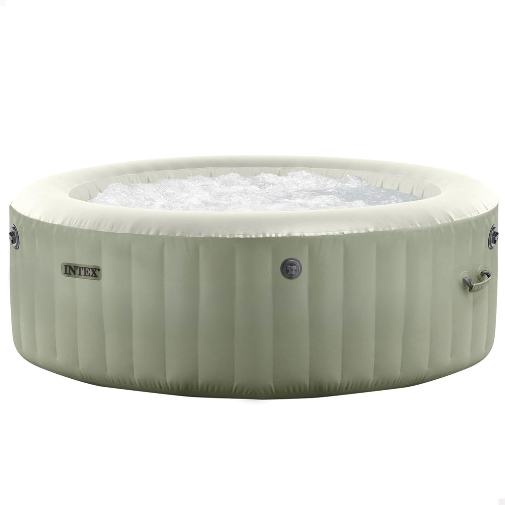 Set de spa inflable redondo Intex para 6 personas, color verde oliva, 28428NP (inflado 216 cm x 71 cm)